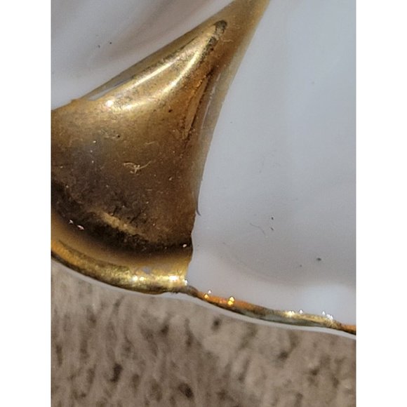 Marco Japan Divided Dish Porcelain Candy Trinkets Roses Scalloped Gold Trim Vtg - Picture 8 of 10